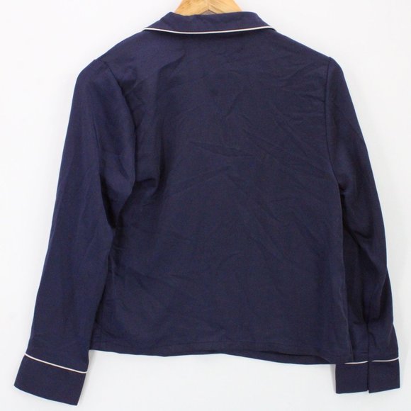 Code X Mode Sleepwear Top Womens Navy Blue Satin Pullover Soft Small S NWT - Picture 7 of 9
